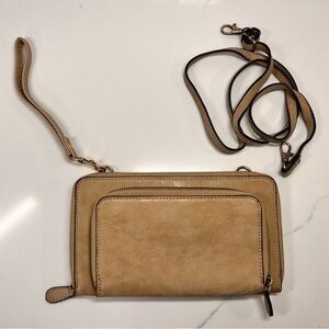 Joy Susan Women’s Brushed Mini Convertible Zip Around Wristlet